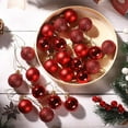 thumbnail image 6 of Taotanxi Christmas Balls Ornaments，24pcs 1.5" Pre-Strung Xmas Tree Decorations，Holiday Hanging Balls-3 Style Shatterproof Birthday Halloween Holiday Wedding Christmas Ornaments(Rose Red), 6 of 8