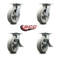 thumbnail image 2 of 8 Inch Thermoplastic Rubber Swivel Caster Set with Ball Bearings 2 Brakes SCC, 2 of 2
