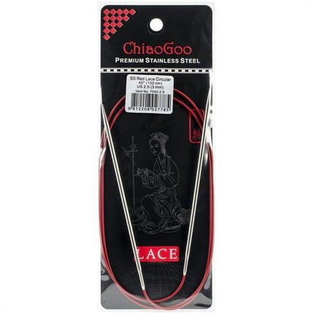 UPC: 0812208027785 | ChiaoGoo Red Lace Stainless Circular Knitting Needles 40 -Size 2.5/3mm