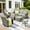 Dark Gray, variant on Ovios 6 Pieces Outdoor Patio Furniture Set All-Weather Wicker Rattan Sectional Sofa with Swivel Chairs Ottomans Side Table