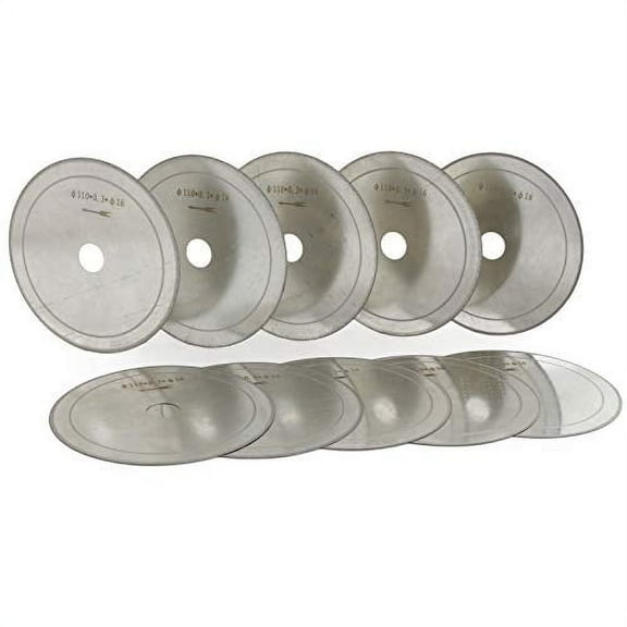 JINGLING 4.5" inch 110mm Diamond Lapidary Saw Blade Thin Rim 0.4 Cutting Disc Arbor 5/8" Jewelry Tools for Stone Pack of 10Pcs