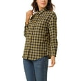 thumbnail image 4 of Allegra K Women's Plaid Shirts Button Down Long Sleeve Pockets Oversized Tunics Blouse, 4 of 6