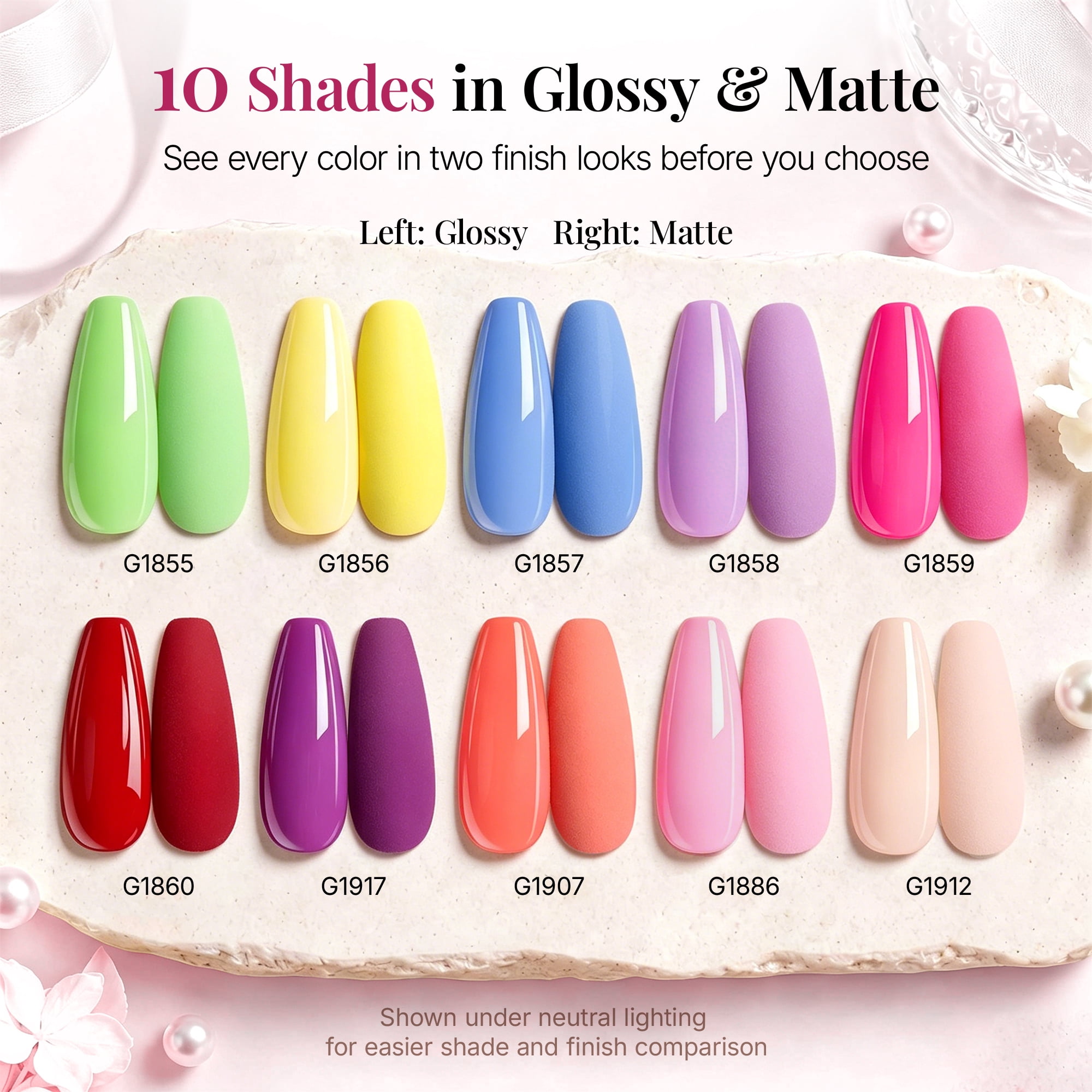 Morovan 13Pcs Neon Gel Polish Set,Complete Kit with Base & Top Coats for Women Girls Salon-Worthy Nails at Home