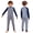 Navy Blue, variant on Special Needs Adaptive Clothing Anti-strip Striped Romper Boys Girls Long Leg Zip Back Jumpsuit Black 4