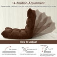 thumbnail image 2 of Costway Adjustable 14-Position Floor Chair Folding Lazy Gaming Sofa Chair Cushioned-Coffee, 2 of 7