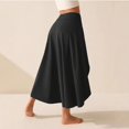 thumbnail image 4 of LWavelet High-Waisted Asymmetrical Slit Midi Skirt Women Flowy Fall Casual Versatile Stylish Bottoms Black 2XL, 4 of 4