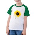 thumbnail image 3 of Feancey T-Shirts Graphiques d'Été pour Garçons, Décontractés, Imprimé Tournesol, Col Rond, Manches Courtes Raglan, T-Shirts Amples pour Enfants, Filles, Bébés, Liquidation Printemps 2025, Vert, 5 Ans, 3 of 10