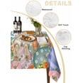 thumbnail image 5 of Spring Easter Rectangle Tablecloth, Rabbits Eggs Botanical Floral Leaf Butterfly Waterproof & StainResistant Tablecloth, Washable Oil-proof Table Cover for Dining/Party/Wedding/Buffet 52x70 In, 5 of 9