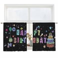 thumbnail image 2 of Happy Birthday Semi Sheer Window Curtains 54 Inches Long, Birthday Gifts Cake Balloons Black Rod Pocket Voile Silky Chiffon Curtain Light Filtering Drapes for Living Room, Kitchen, 52"x54", 2 Panels, 2 of 9