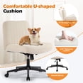 thumbnail image 5 of Armless Office Chair with Wheels, Linen Wide Seat Home Office Chair, Cute Computer Chair with 15 ° Swing Backrest, Suitable for Bedrooms and Dressing Tables, 5 of 8