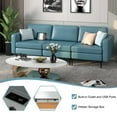 thumbnail image 6 of Costway Modular 3-Seat Sofa Couch w/ Socket USB Ports & Side Storage Pocket Blue, 6 of 10