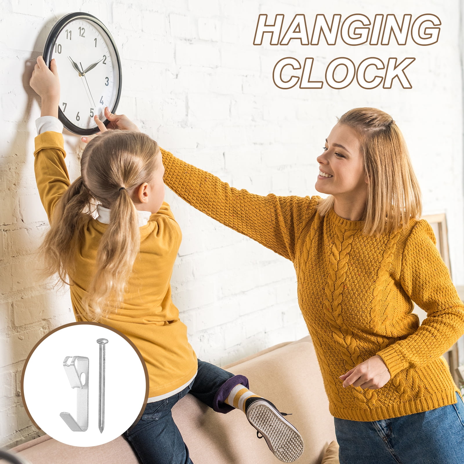 Uxcell 38 Pcs Picture Hangers, 100lb Picture Hanging Hooks Hardware Drywall Frame Hangers Painting Wall Hooks with Nails for Pictures Clocks Mirrors, Home Decoration, Silver