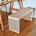 thumbnail image 2 of Lontai Indoor Long Bamboo Dining Bench, with Storage Function for Kitchen & Living Room Furniture, Beige, 2 of 6
