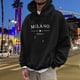 thumbnail image 3 of MHFRRA Sudadera con Capucha y Estampado de Letras para Uso Informal Jersey Elegante y Cómodo para Uso Diario Ideal para Actividades Al Aire Libre y Relajación Negro, 3 of 5