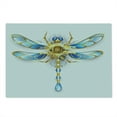 thumbnail image 2 of Dragonfly Cutting Board, Close-Up View of Mechanical Dragonfly with Multifaceted Eyes Gears Body Print, Decorative Tempered Glass Cutting and Serving Board, Large Size, Yellow Blue, by Ambesonne, 2 of 5