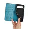thumbnail image 6 of Designed for Google Pixel 8 Case, Wrist Strap Flip Kickstand PU Leather Wallet Case Cash Card Slots Holder, Protective Shockproof Pattern Women Cover for Google Pixel 8, Blue, 6 of 7