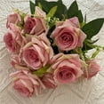 thumbnail image 6 of Fake Flowers Clearance! Ground Cloth 12 Head Gold Wire Angle Rose Home Decoration Ornaments Flower Hotel Table Placement Simulation Rose Bouquet, 6 of 6