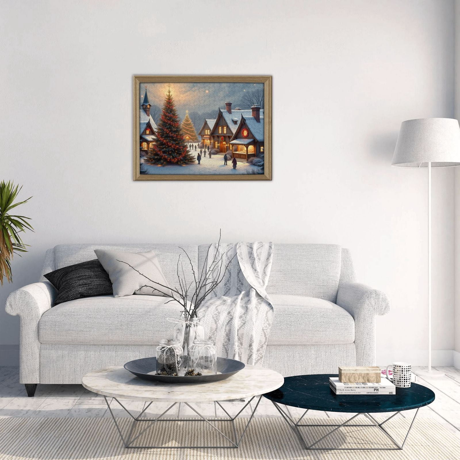 500 Piece Jigsaw Puzzles For Adults Festive Christmas Village Scene A Relaxing & Challenging Holiday Puzzle For Adults， Family Fun， And Festive Home Decor.