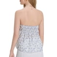 thumbnail image 2 of Gupgi Women Flower Tube Top Strapless Tie Front Smocked Bandeau Tops Off Shoulder Ruffle Vest, 2 of 9