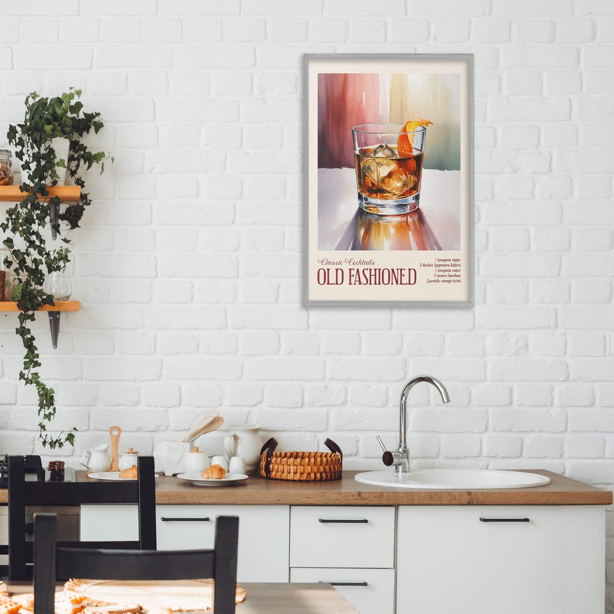 Stupell Industries Old Fashioned on Surface Gray Framed Giclee Art, design by Andreas Magnusson