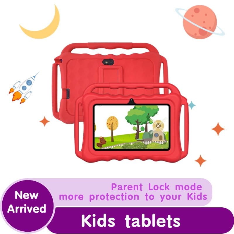 Kids Tablet with FREE Educational Contents, Android 12 Study Pad,7 Inch HD display,4GB RAM 32GB ROM,Quad Core,WIFI,Bluetooth,2Cameras,Google Teachers Approved Apps, Online Class Zo