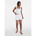 thumbnail image 2 of No Boundaries Cotton Stretch Ribbed Tank Top and Shorts Pajama Set, Women's XS-XXXL, 2 of 5