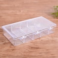 thumbnail image 2 of 5 Compartments Clear Rectangle Storage Box Case Hinged Lid Medicine Organizer, 2 of 6