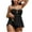 Black, variant on Women's Solid Padded Halter Bikini Set Adjustable Backless Wrap Tops Swim Bottoms Summer 2 Piece Swimsuits Black L