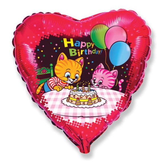 18 inch Birthday Party Cats Foil Mylar Balloon - Party Supplies Decorations