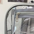 thumbnail image 3 of AMERTEER Backpack PVC School Bag Transparent Lightweight Solid Color Outdoor Play (Black), 3 of 8