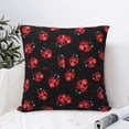 thumbnail image 4 of Wukai Beautiful Red Ladybug Premium Polyester Fleece Pillow Covers with Hidden Zipper Closure,Luxuriously Soft and Durable-18"x18", 4 of 7
