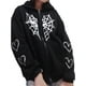 thumbnail image 2 of Chaqueta de calle para mujer Sunloudy, abrigo de sudadera con capucha y cremallera con estampado de patrón de telaraña de estilo gótico de gran tamaño de manga larga Sunloudy S M L, 2 of 8
