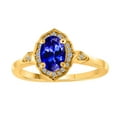 thumbnail image 1 of AoneJewelry 0.85 Carat Oval Shape Created Tanzanite and Diamond Ring In 10K Solid Rose, White & Yellow Gold, 1 of 5