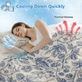 thumbnail image 3 of Blue Flowers Cooling Blanket,Lightweight Breathable Summer Throw Blanket with Double Sided Cold Effect,Retro Rustic Botanical Floral Leaves Vines Picnic Blankets Bed Sheet for Hot Sleepers 40"x60", 3 of 8