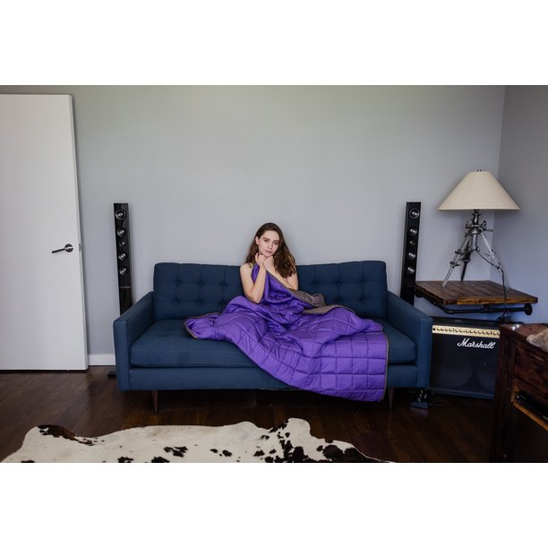 Cmfrt Weighted Blanket Purple 41 X 56 7 Lbs Walmart Com Walmart Com