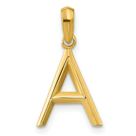 Diamond2Deal 14K Yellow Gold Fancy Letter A Pendant for Women (L- 0.64 inch)