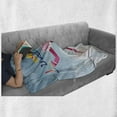 thumbnail image 6 of Circus Soft Flannel Fleece Blanket, Graphic Circus Performer Woman Juggling with Balls Standing on Wire as Blindfolded, Cozy Plush for Indoor and Outdoor Use, 60" x 80", Multicolor, by Ambesonne, 6 of 6