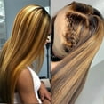 thumbnail image 6 of LEHOZIHEQ Blonde Brown Mixed Color Wigs, Long Highlight Silky Straight, Synthetic Lace Front Wigs, Glueless Natural Hairline Heat Resistant, 6 of 9