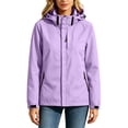 thumbnail image 3 of FRSASU Women's Rain Jacket Plus Size Waterproof Windbreaker Adjustable Lightweight Rain Coats Outdoor RainCoats with Pockets Purple, 3 of 9