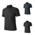 thumbnail image 7 of Lovskoo Shirts for Men Collared Short Sleeve Summer Lapel Solid Color Button Daily Casual Outdoor Shirt T Shirt Vacation Beach Summer Tops Black, 7 of 7