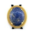 thumbnail image 2 of Oval 40x30 Lapis Lazuli Cabochon Mesh Bolo Tie Cord Tips EPBT66N/72323, 2 of 3