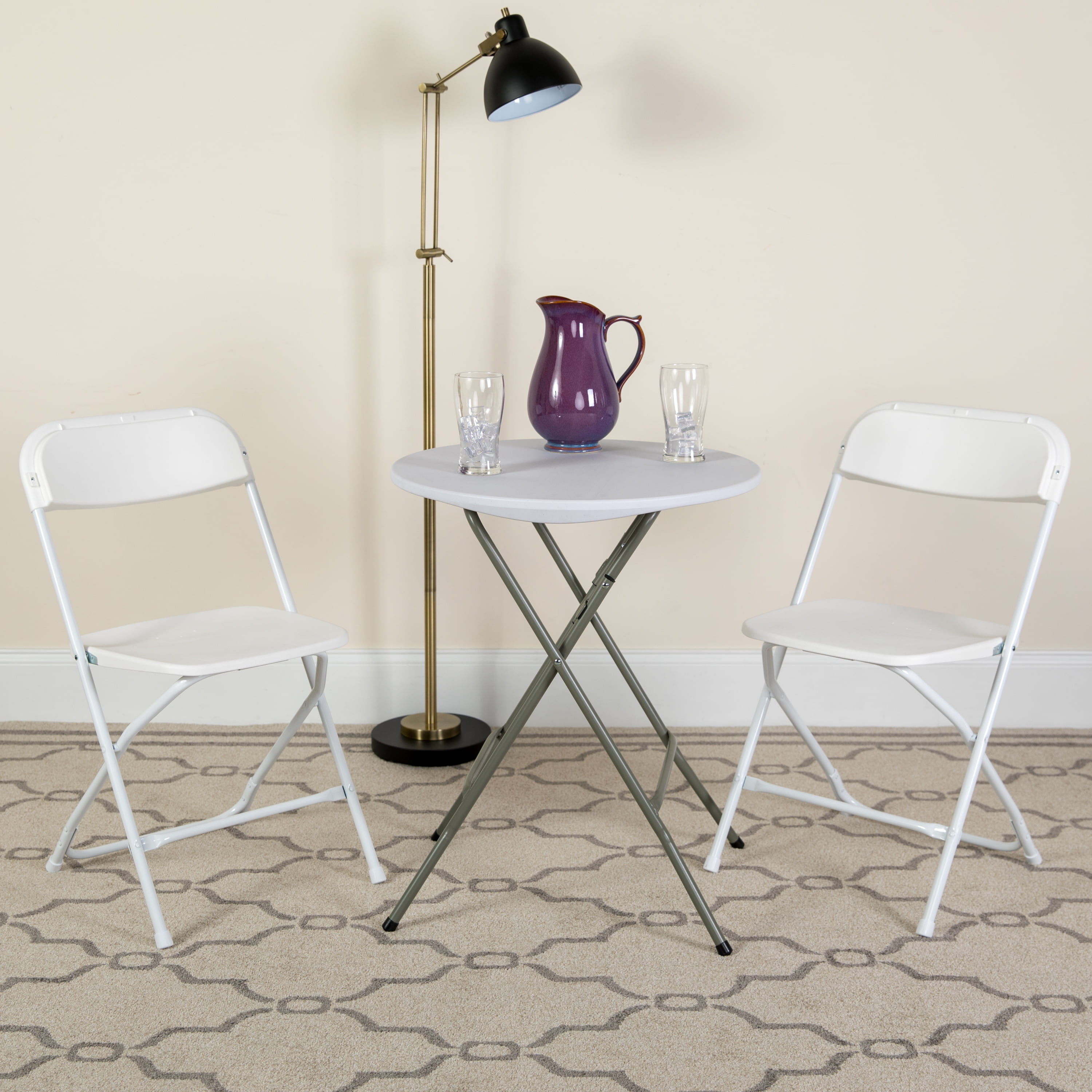 HERCULES Series 650 lb Flash Furniture 10 Pk Capacity Premium Black Plastic Folding Chair