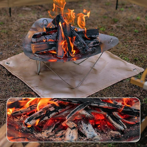 Barbecue de camp pliable Mophorn, grille en maille d'acier robuste de