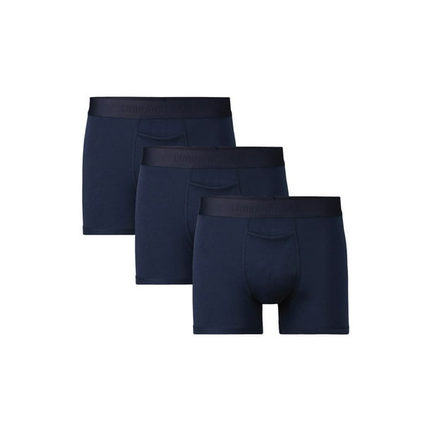 Paquete de 3 Boxers Para Hombre De Algodón Pima y Tela Spandex Unbranded Co Trunk 3 Pack Navy Blue L (34-36)