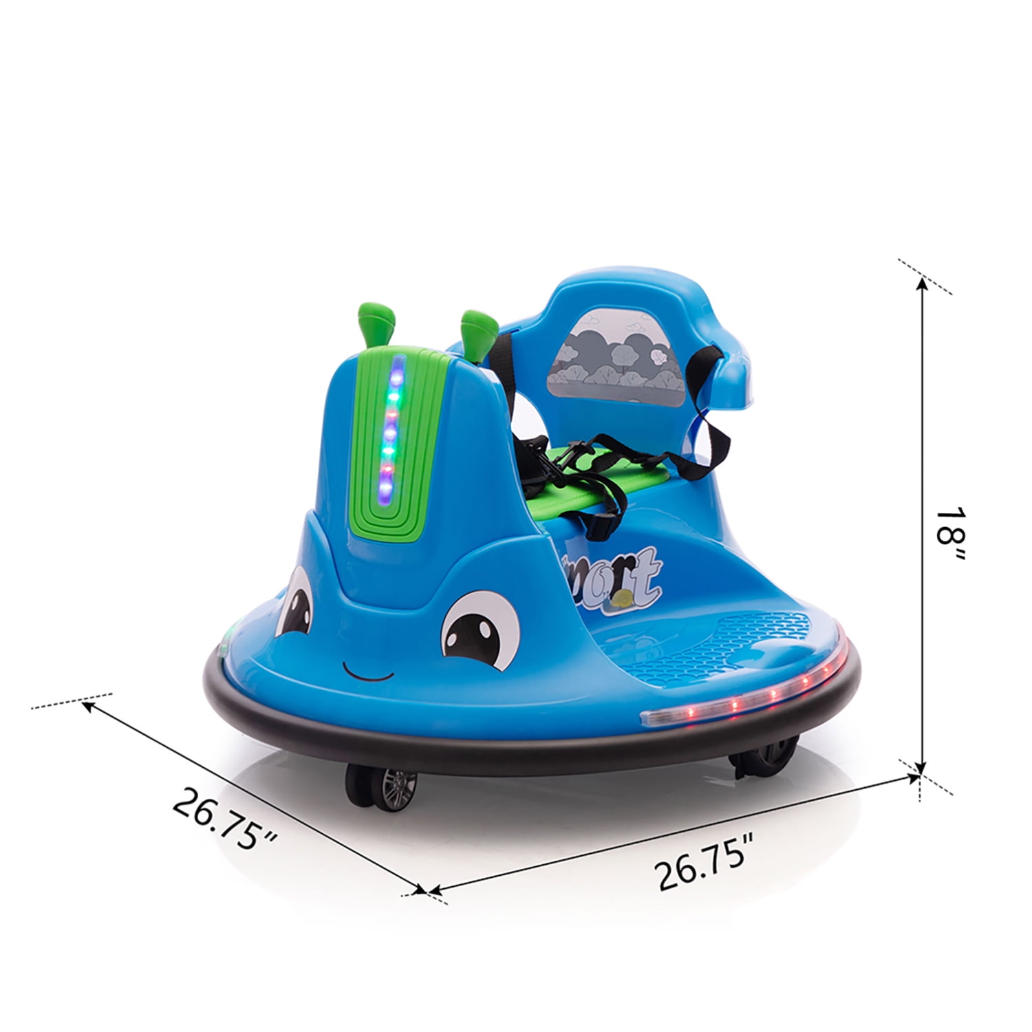 Kadyn 12V Snail-Shaped Kids Electric Bumper Car with Remote Control, Ride On Car with LED Lights, Music, 360 Degree Rotate, Toddler Race Toys, 3-8 Years Old, Green Kadyn 12V Snail-Shaped Kids Electric Bumper Car with Remote Control, Ride On Car with LED Lights, Music, 360 Degree Rotate, Toddler Race Toys, 3-8 Years Old, Green