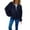Dark Blue, variant on IROINNID Shearling Jacket for Women Winter Fall Button Down Y2K Shearling Jacket Warm Casual Fuzzy Trendy Jacket with Pocket,Green