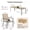 Brown-4 Dining Table Set, variant on Patio Dining Set, Asofer Outdoor Dining Set for 6 with Umbrella Hole, Waterproof HIPS Faux Wood Adjustable Legs Dining Set for Garden Backyard Lawn, Blue