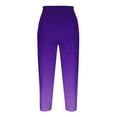 thumbnail image 4 of Summer Capris for Women 2024, Womens Lightweight Capri Leggings Under Dress or Long Tunic Tops Stretchy Yoga Pants (2XL, Purple 03), 4 of 5