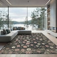 thumbnail image 2 of ODIKA 8'x10' Ultra-Soft Area Rug, Scatter Blossoms Pink Asymmetrical Frame Entry Door None Washable, Bare feet friendly, Silk-Touch for Bedroom, Under Sectional, 2 of 7