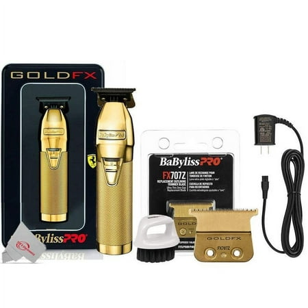 BaByliss PRO GOLD FX Skeleton Outlining Cordless Trimmer FX787G with Replacement Blade Accessory Kit